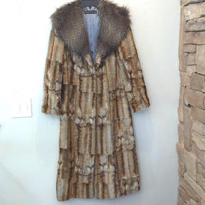 PAMELA MCCOY FULL LENGTH FAUX FUR COAT